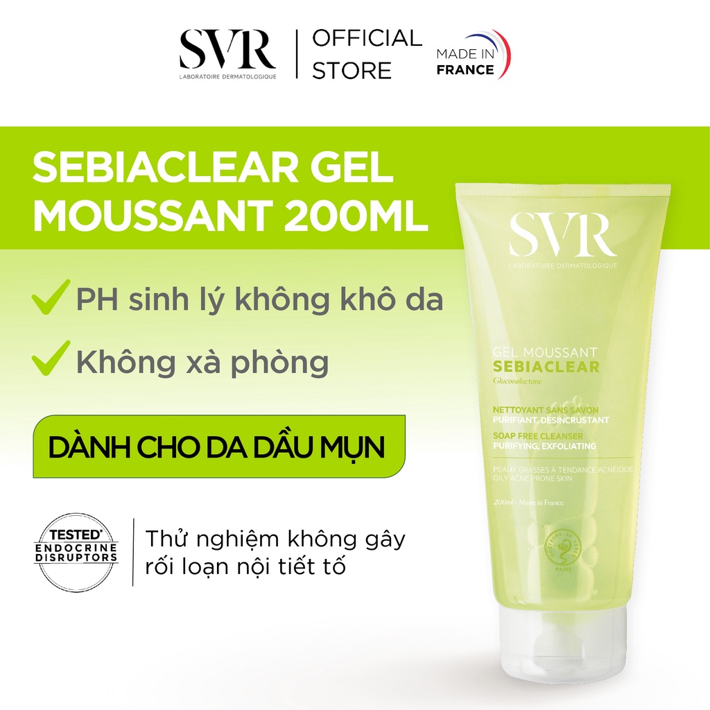 Review mỹ phẩm SVR sữa rửa mặt Sebiaclear Gel Moussant