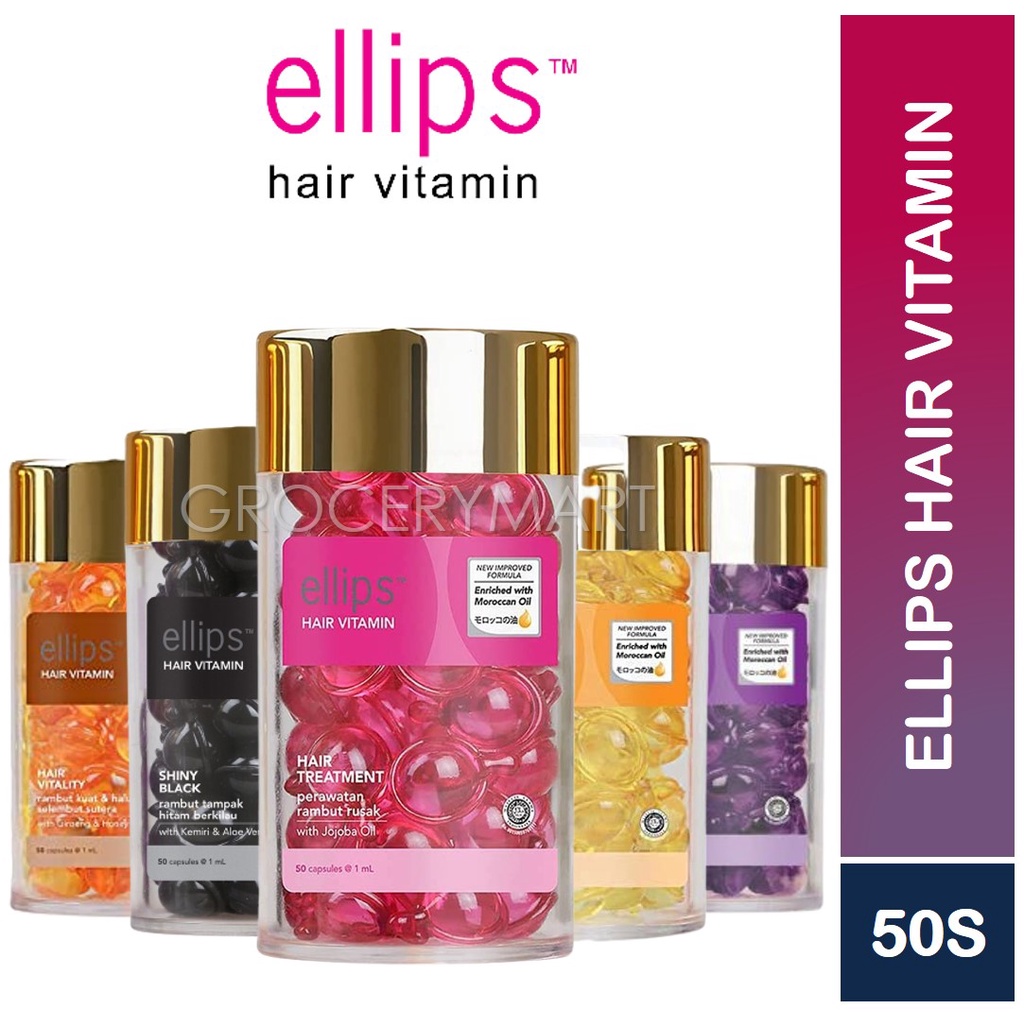 Review dưỡng tóc Ellips Hair Vitamin có 5 dòng.
